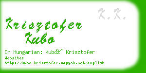 krisztofer kubo business card